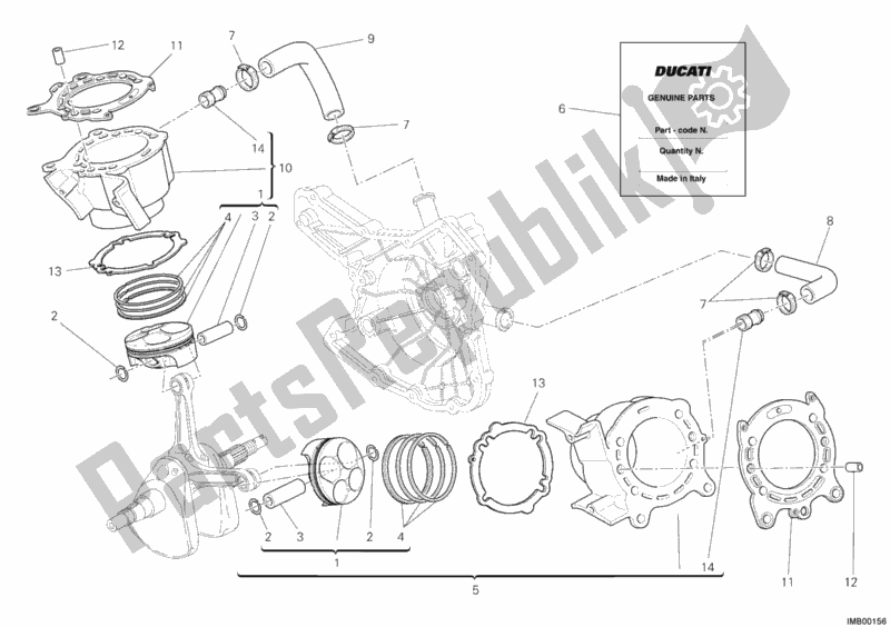 Todas as partes de Cilindro - Pistão do Ducati Superbike 848 EVO 2012